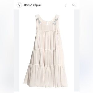 H&M Cream Tiered Midi Dress